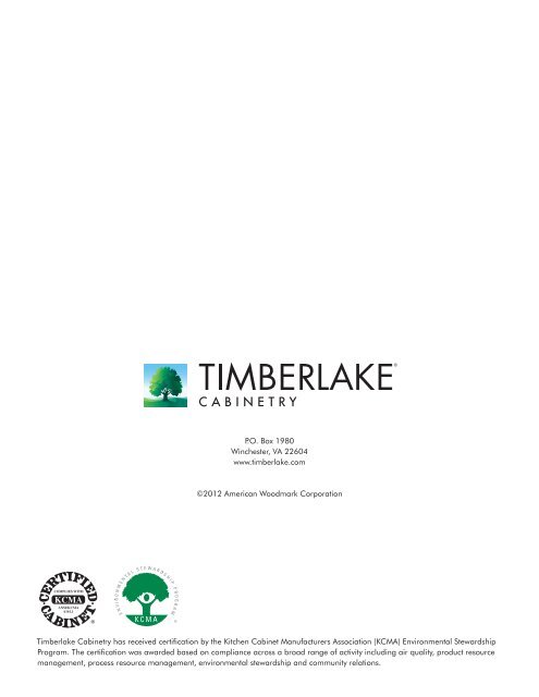 2012 Spec Guide Addendum - Timberlake Cabinetry