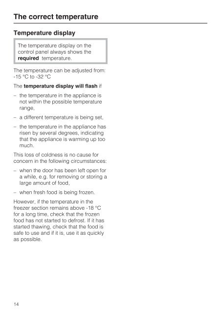 Operating and installation instructions Frost-free freezer FN ... - Miele