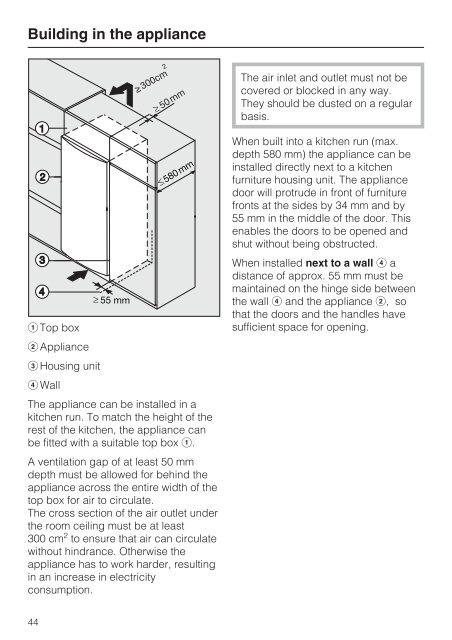 Operating and installation instructions Frost-free freezer FN ... - Miele