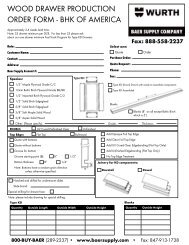 wood drawer production order form - bhk of america - Baer Supply ...