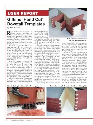 Gifkins 'Hand Cut' Dovetail Templates - Gifkins Dovetail Jig