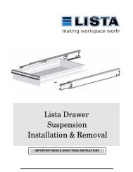 Lista Drawer Suspension Installation & Removal