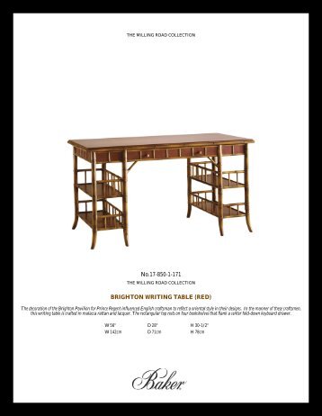 No.17-850-1-171 BRIGHTON WRITING TABLE (RED) - Baker