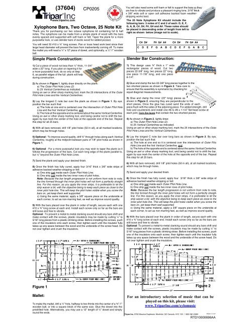 Additional Information for all Xylophone Kits - Rockler.com