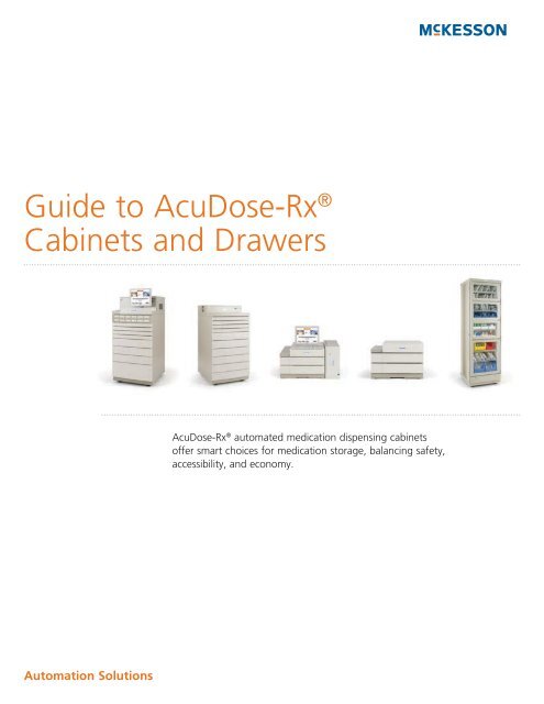 Guide To Acudose Rx Cabinets And Drawers Mckesson