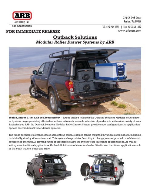 Outback Solutions Modular Roller Drawer Systems By Arb