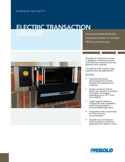 Electric Transaction Drawer Diebold