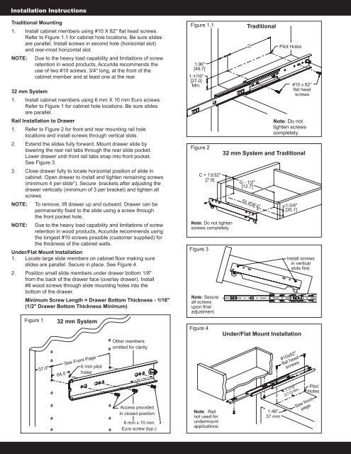 MODEL 3640-A 3640-A QUICK REFERENCE - Accuride