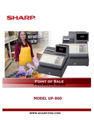 Sharp UP 800 Procedure Guide - MS Cash Drawer