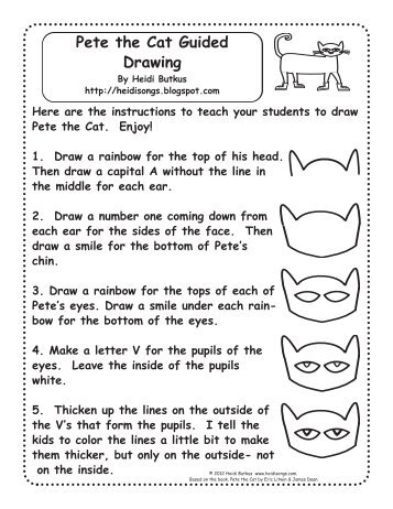 Pete the Cat - Guided Drawing - Heidi Songs