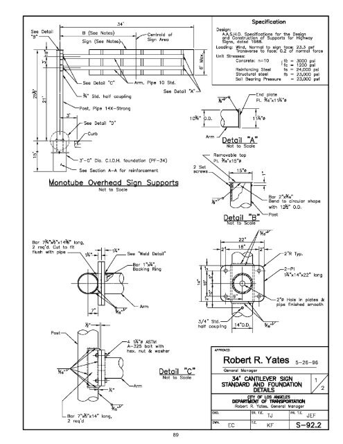 Special Provisions and Standard Drawings for the Installation