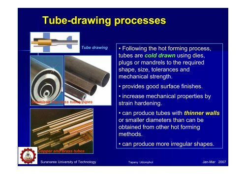 Drawing of rods, wires and tubes