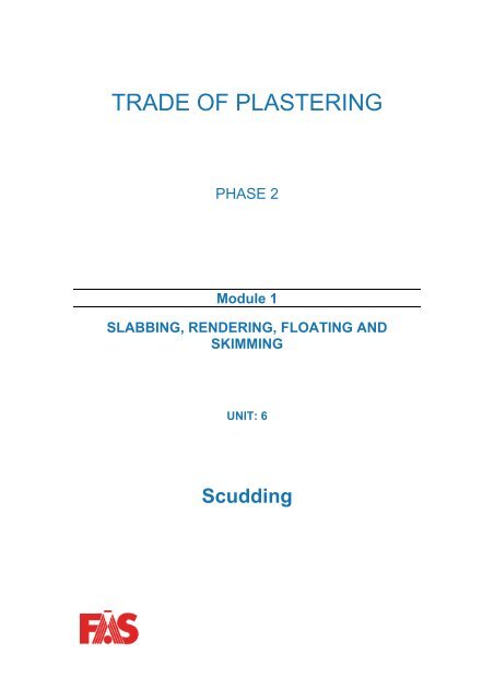 TRADE OF PLASTERING - eCollege