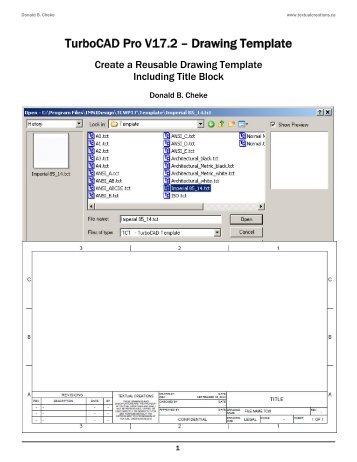 TurboCAD Pro V17.2 Drawing Template SAMPLE - Textual Creations