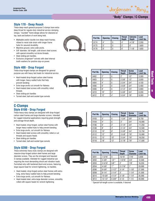 C-Clamps Safety Tomahawks - Metroplex Service Welding Supply