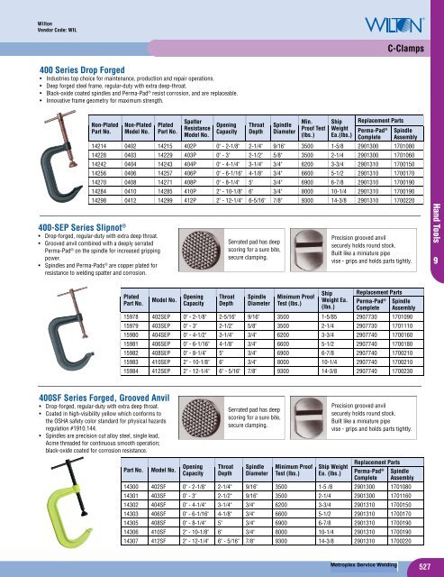 C-Clamps Safety Tomahawks - Metroplex Service Welding Supply