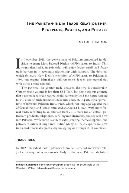Pakistan-India Trade:
