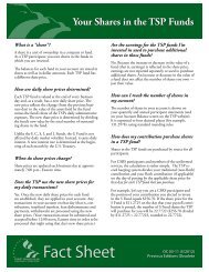 Fact Sheet: Your Shares in the TSP Funds - Thrift Savings Plan