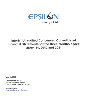 1Q 2012 Financial Statements - Epsilon Energy