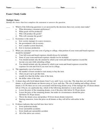 Exam 1 Study Guide.tst - Culverhouse College of Commerce