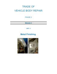 TRADE OF VEHICLE BODY REPAIR - eCollege