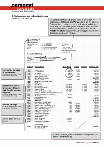 Musterauswertungen Lohnabrechnung (2010) - lohnexperte AG