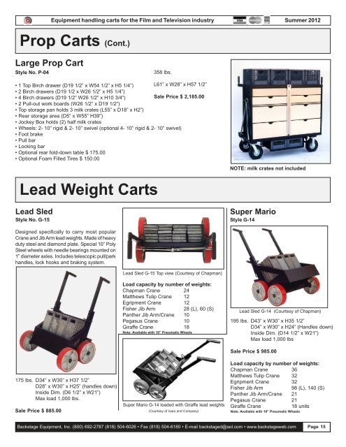 Prop Carts - Backstage Equipment