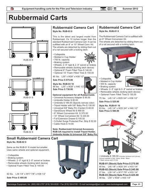 Prop Carts - Backstage Equipment