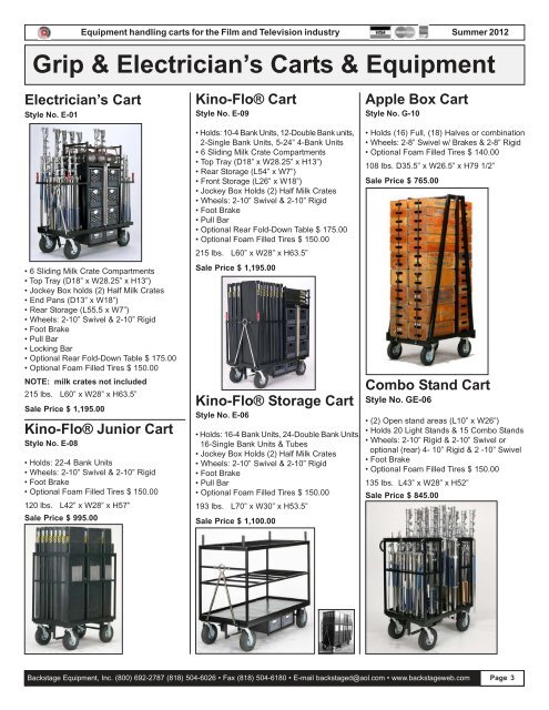 Prop Carts - Backstage Equipment