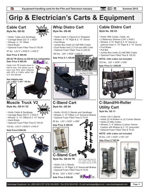 Prop Carts - Backstage Equipment