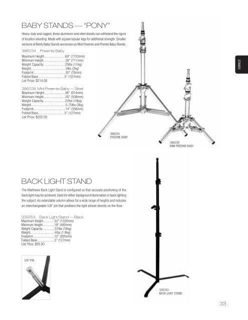 click here to view & download the full - Matthews Studio Equipment