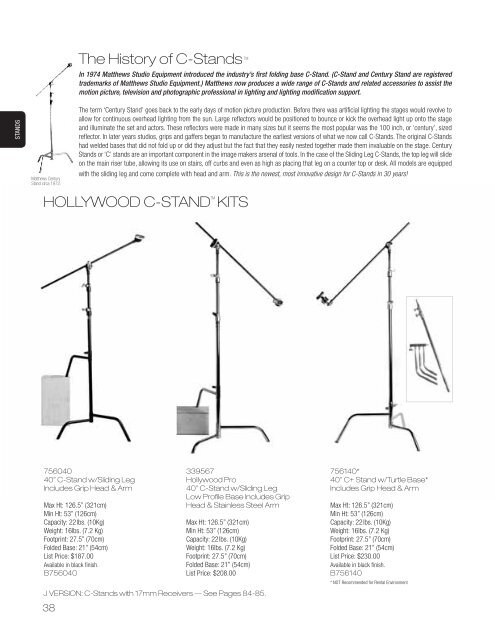 click here to view & download the full - Matthews Studio Equipment