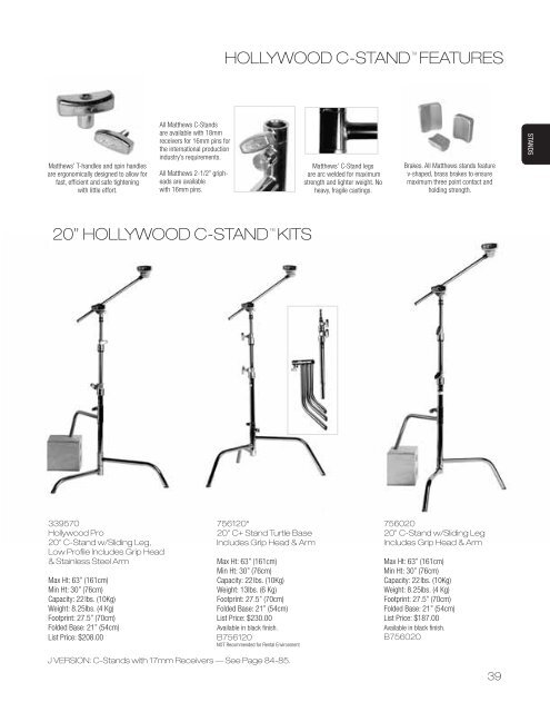 click here to view & download the full - Matthews Studio Equipment