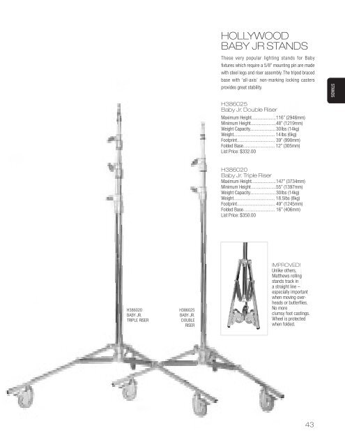 click here to view & download the full - Matthews Studio Equipment