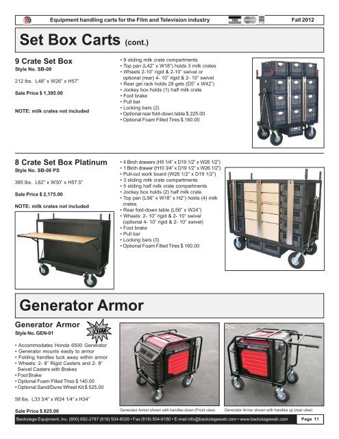 Catalog Fall 2012 2nd Edition.pmd - Backstage Equipment