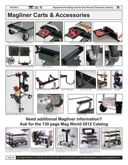 Catalog Fall 2012 2nd Edition.pmd - Backstage Equipment