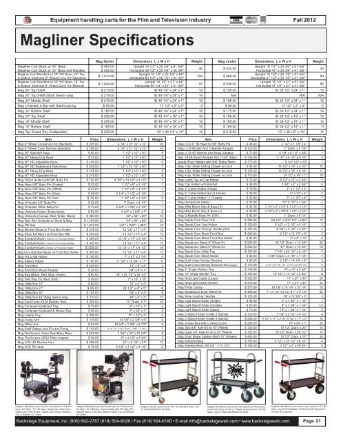 Catalog Fall 2012 2nd Edition.pmd - Backstage Equipment