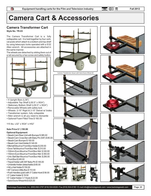 Catalog Fall 2012 2nd Edition.pmd - Backstage Equipment