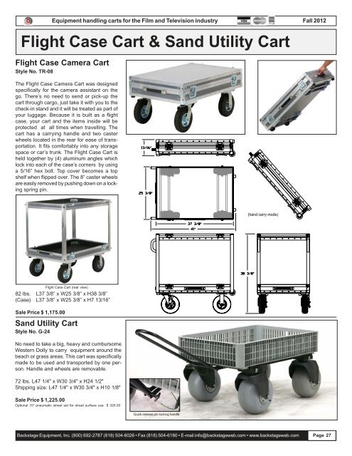 Catalog Fall 2012 2nd Edition.pmd - Backstage Equipment