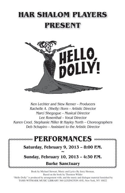 Hello Dolly - Congregation Har Shalom