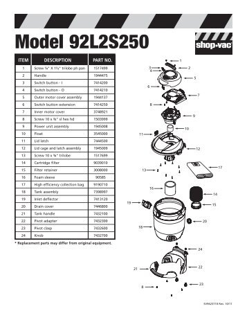 Model 92L2S250 - Shop-Vac