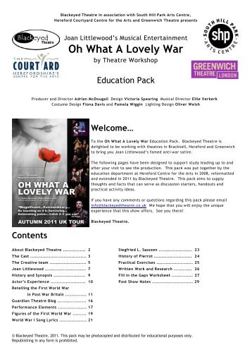 Oh What A Lovely War Education Pack.pdf - Tom Neill