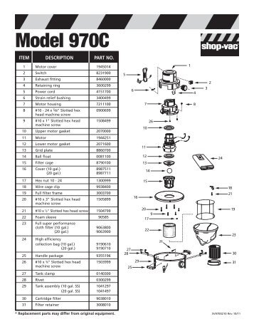 Model 970C - Shop-Vac