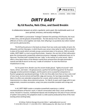 DIRTY BABY By Ed Ruscha, Nels Cline, and David Breskin