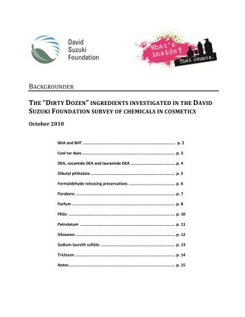 Dirty Dozen - David Suzuki Foundation