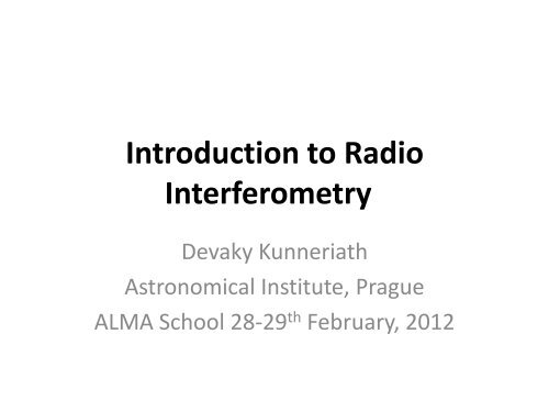 Introduction To Radio Interferometry