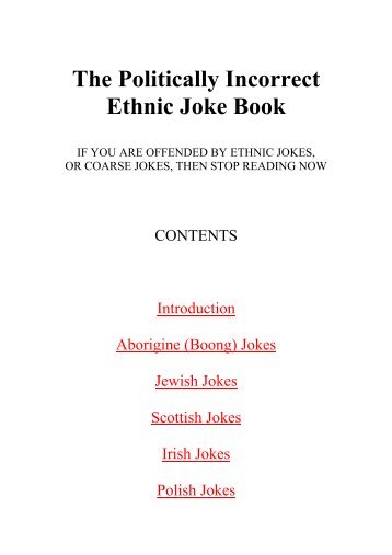 The Politically Incorrect Ethnic Joke Book