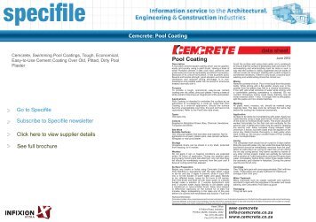 Cemcrete - Pool Coating Datasheet