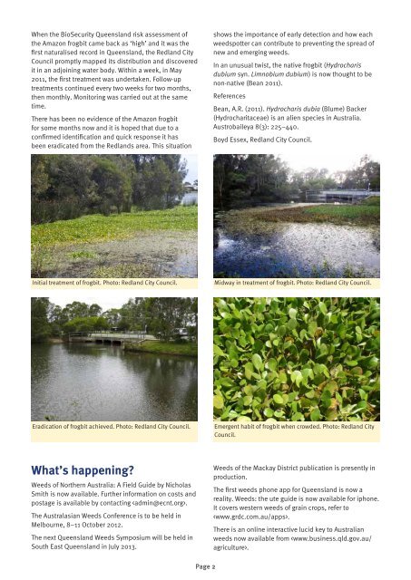 Weed Spotter Queensland Network Newsletter Autumn 2012 edition