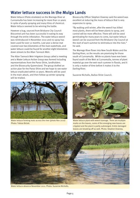 Weed Spotter Queensland Network Newsletter Autumn 2012 edition